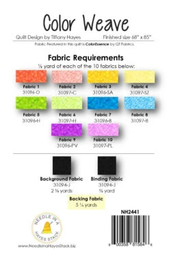 Color Weave Downloadable Pattern -Qbpn ColorWeaveBackCover
