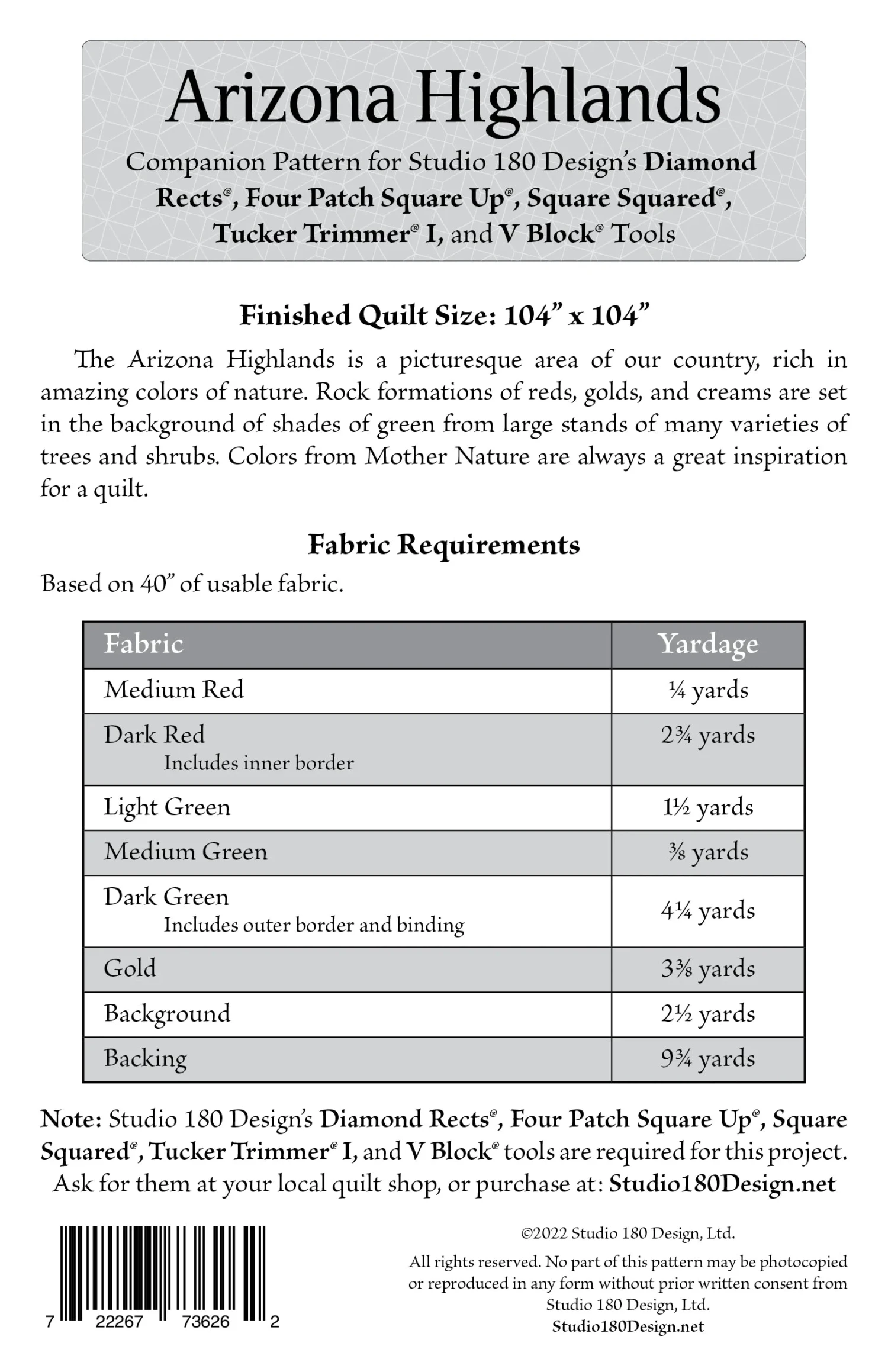 Arizona Highlands Quilt Pattern 4 Arizona Highlands Quilt Pattern - Image 2