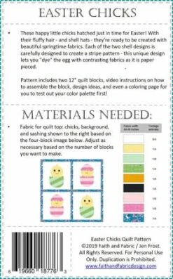 Easter Chicks Quilt Pattern -Qbpn FAF 0123 1