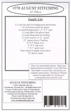 August Stitching Pillow -Qbpn FAT778 1