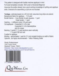 Cat Naps! Quilt Pattern -Qbpn FCP 041 1