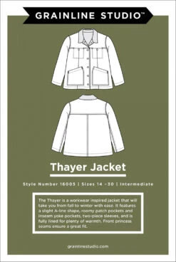 Thayer Jacket Sizes 14-30