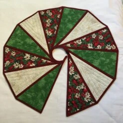 Modern Two Sided Tree Skirt Downloadable Pattern 11 Modern Two Sided Tree Skirt Downloadable Pattern -Qbpn Green Cream Point IMG 4884