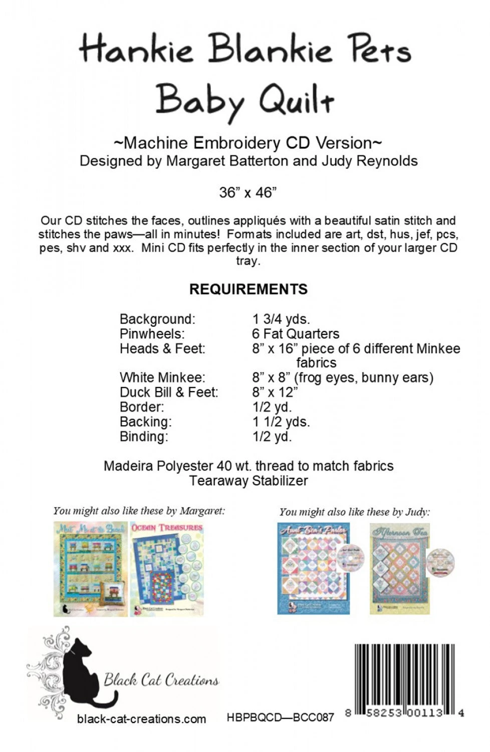 CD Hankie Blankie Pets Baby Quilt Machine Embroidery 4 CD Hankie Blankie Pets Baby Quilt Machine Embroidery - Image 2