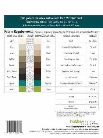 T-Rex Roar Quilt Pattern 4 T-Rex Roar Quilt Pattern - Image 2