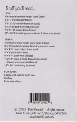 Jungle Friends - Lion & Zebra Pattern -Qbpn HTH422 1