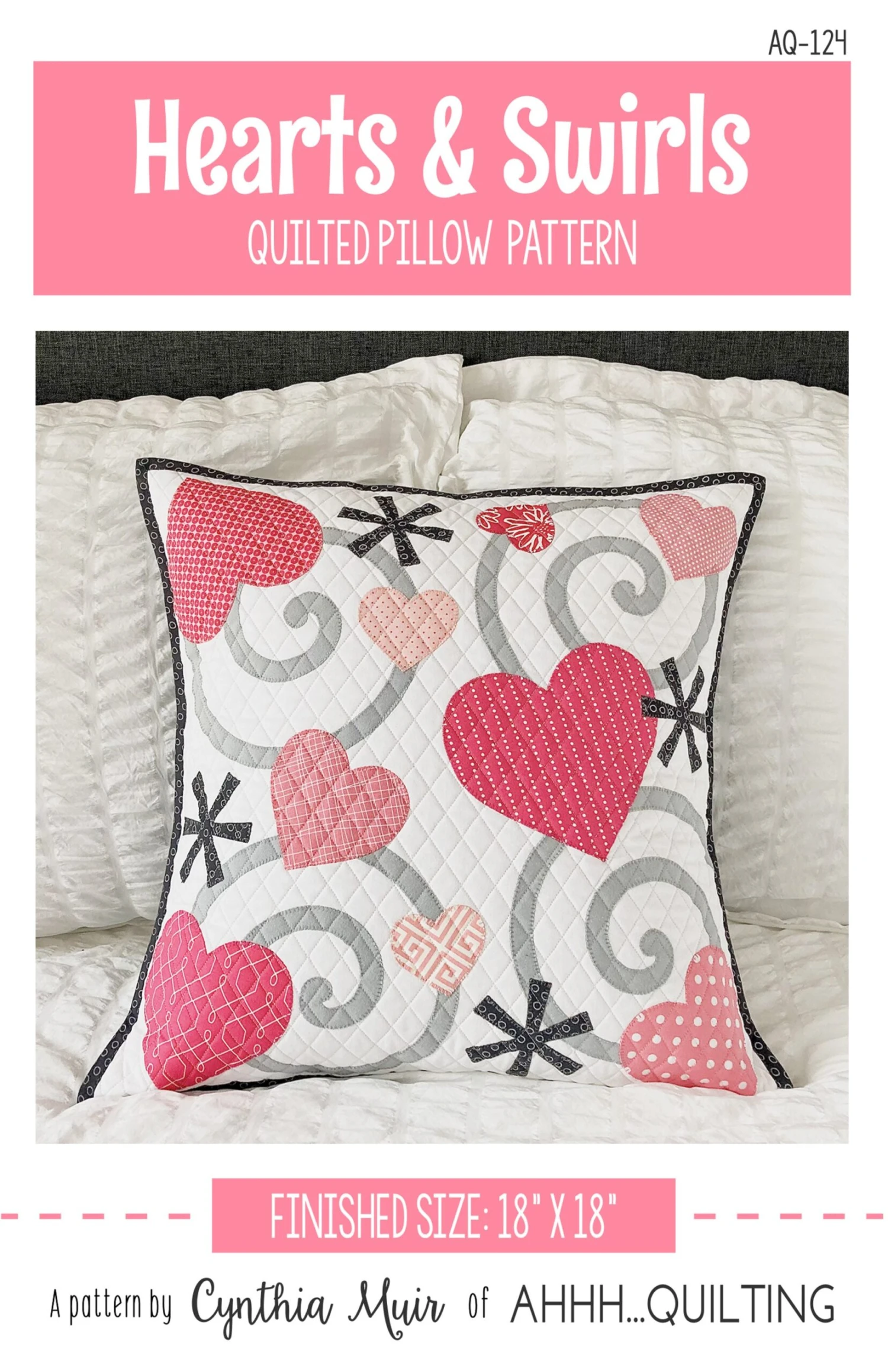 Hearts & Swirls Quilted Pillow Downloadable Pattern 3 Hearts & Swirls Quilted Pillow Downloadable Pattern