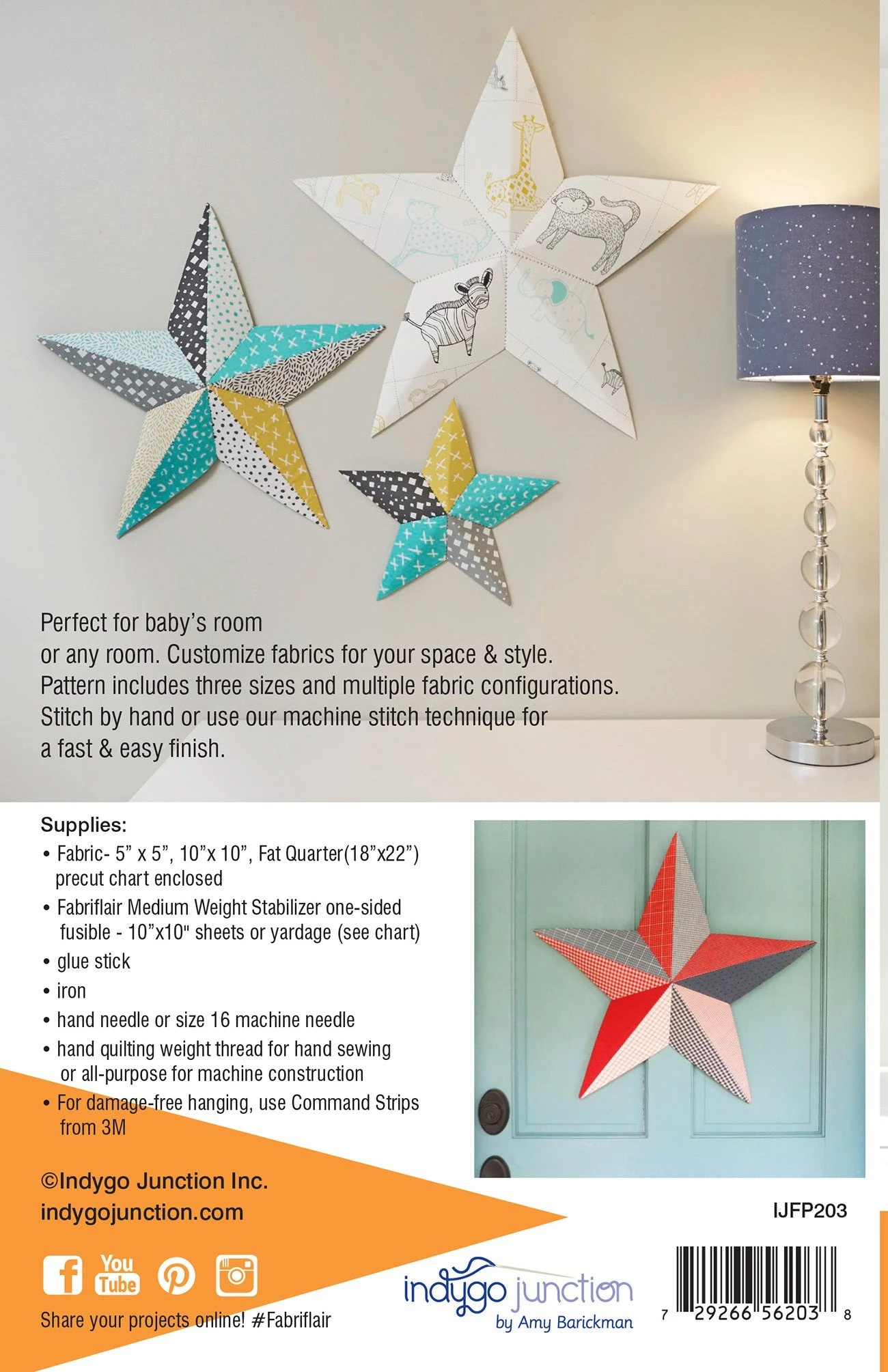 Wall Art Stars Fabriflair Pattern 4 Wall Art Stars Fabriflair Pattern - Image 2