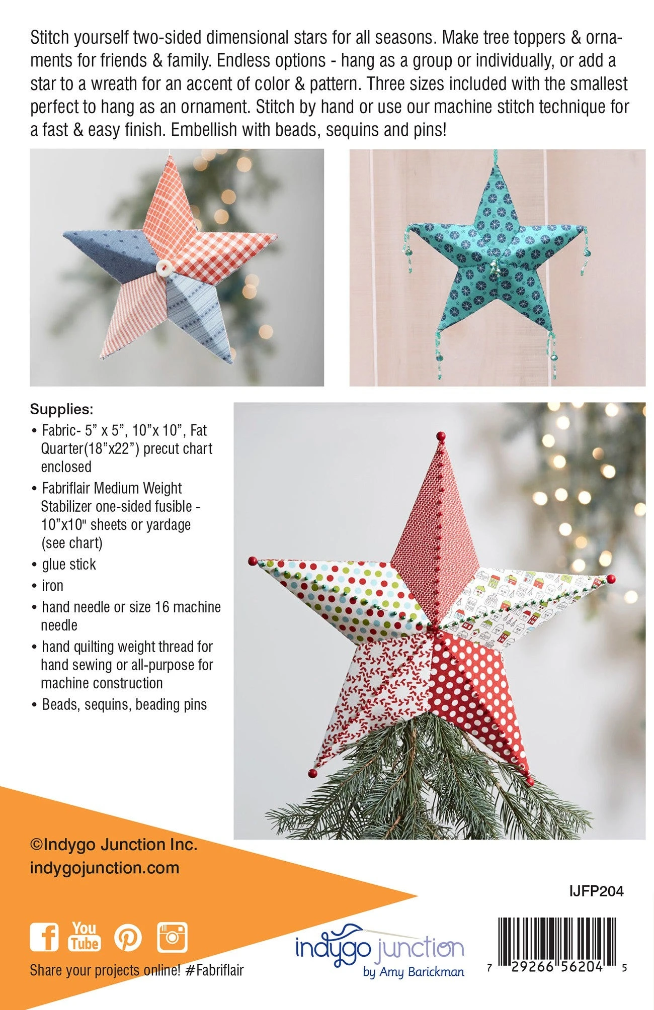 Tree Topper & Ornament Fabriflair Pattern 4 Tree Topper & Ornament Fabriflair Pattern - Image 2