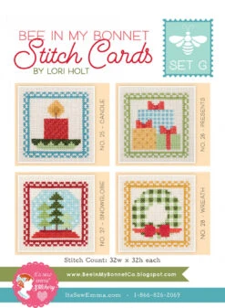 Bee In My Bonnet Stitch Cards Set G