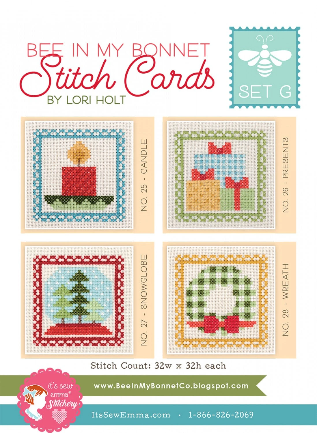 Bee In My Bonnet Stitch Cards Set G 3 Bee In My Bonnet Stitch Cards Set G