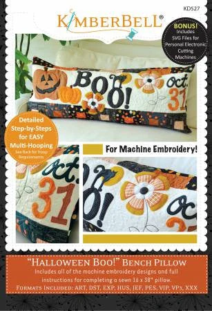 Halloween Boo! Bench Pillow - Machine Embroidery CD 3 Halloween Boo! Bench Pillow - Machine Embroidery CD
