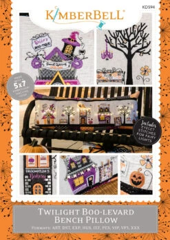 Twilight Boo-levard Bench Pillow - Machine Embroidery