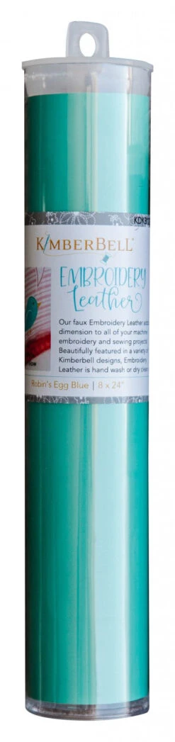 Emboridery Leather Robins Egg Blue