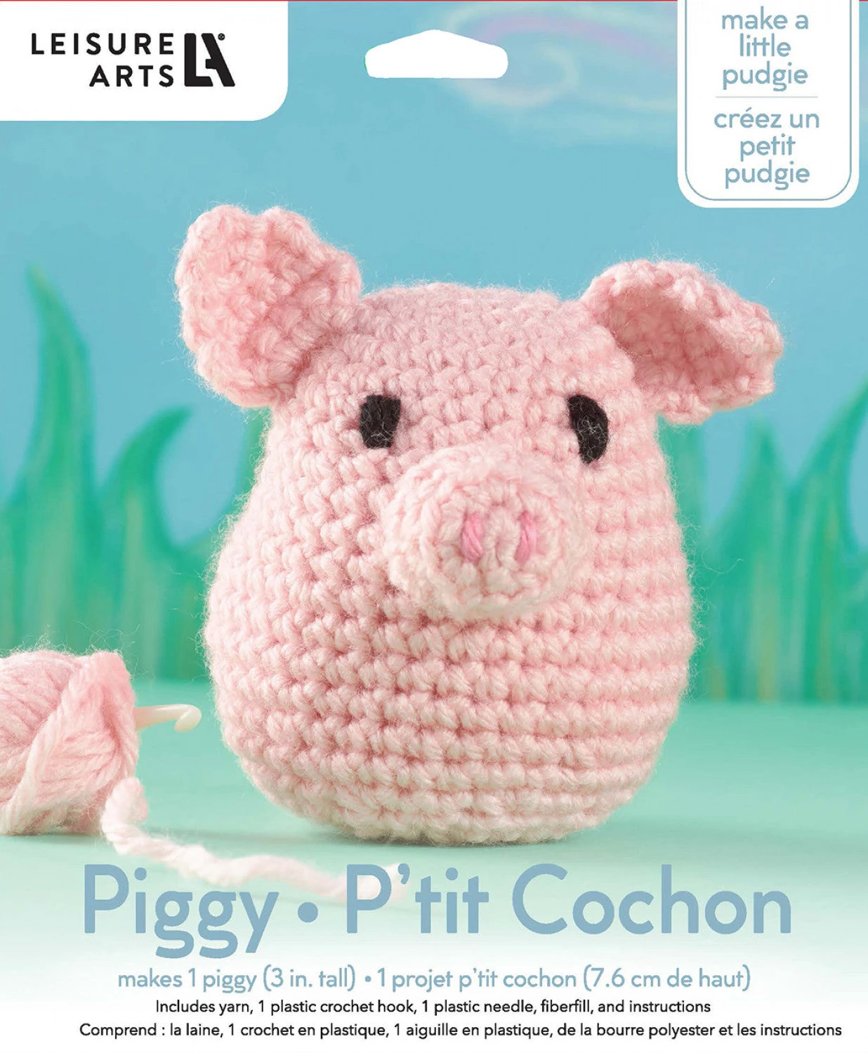 Leisure Arts Crochet Pudgies Kit Piggy 3 Leisure Arts Crochet Pudgies Kit Piggy