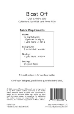 Blast Off Quilt Pattern -Qbpn LBQ 1227 P 1