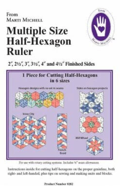Multi Size Half-Hexagon Ruler