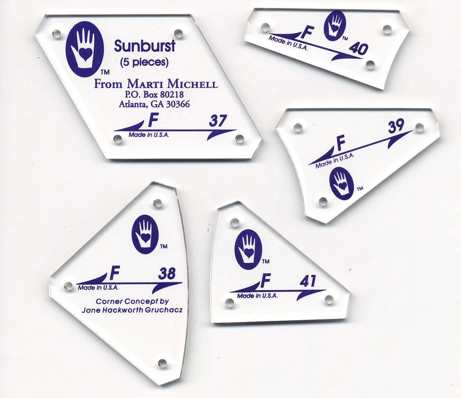 Perfect Patchwork Templates Set F Sunburst 3 Perfect Patchwork Templates Set F Sunburst