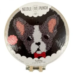 6in Punch Needle Hoop Bulldog