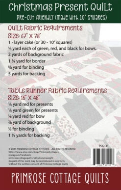 Christmas Present Quilt Pattern -Qbpn PCQ 031 1