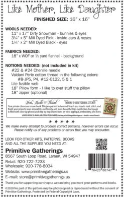 Like Mother Like Daughter Pillow Pattern -Qbpn PRI 747 1