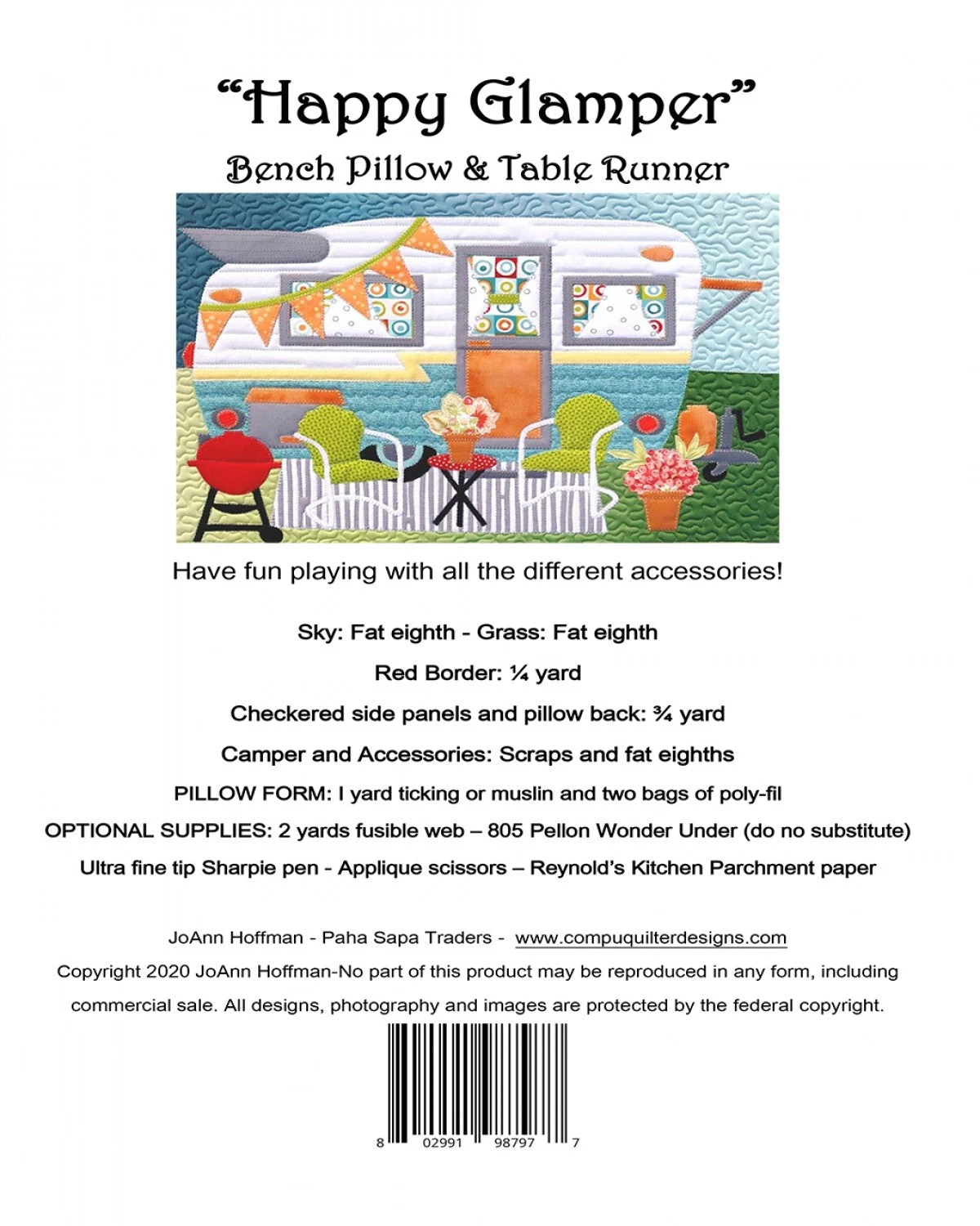 Happy Glamper Bench Pillow Pattern 4 Happy Glamper Bench Pillow Pattern - Image 2