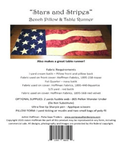 Star And Stripes Bench Pillow Pattern -Qbpn PST 138 1