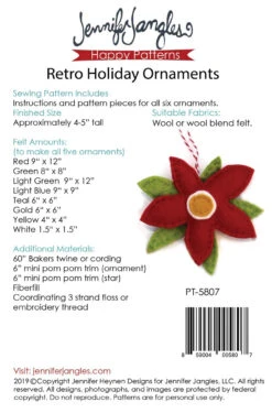 Retro Holiday Felt Ornaments Pattern 5 Retro Holiday Felt Ornaments Pattern -Qbpn PT 5807 1