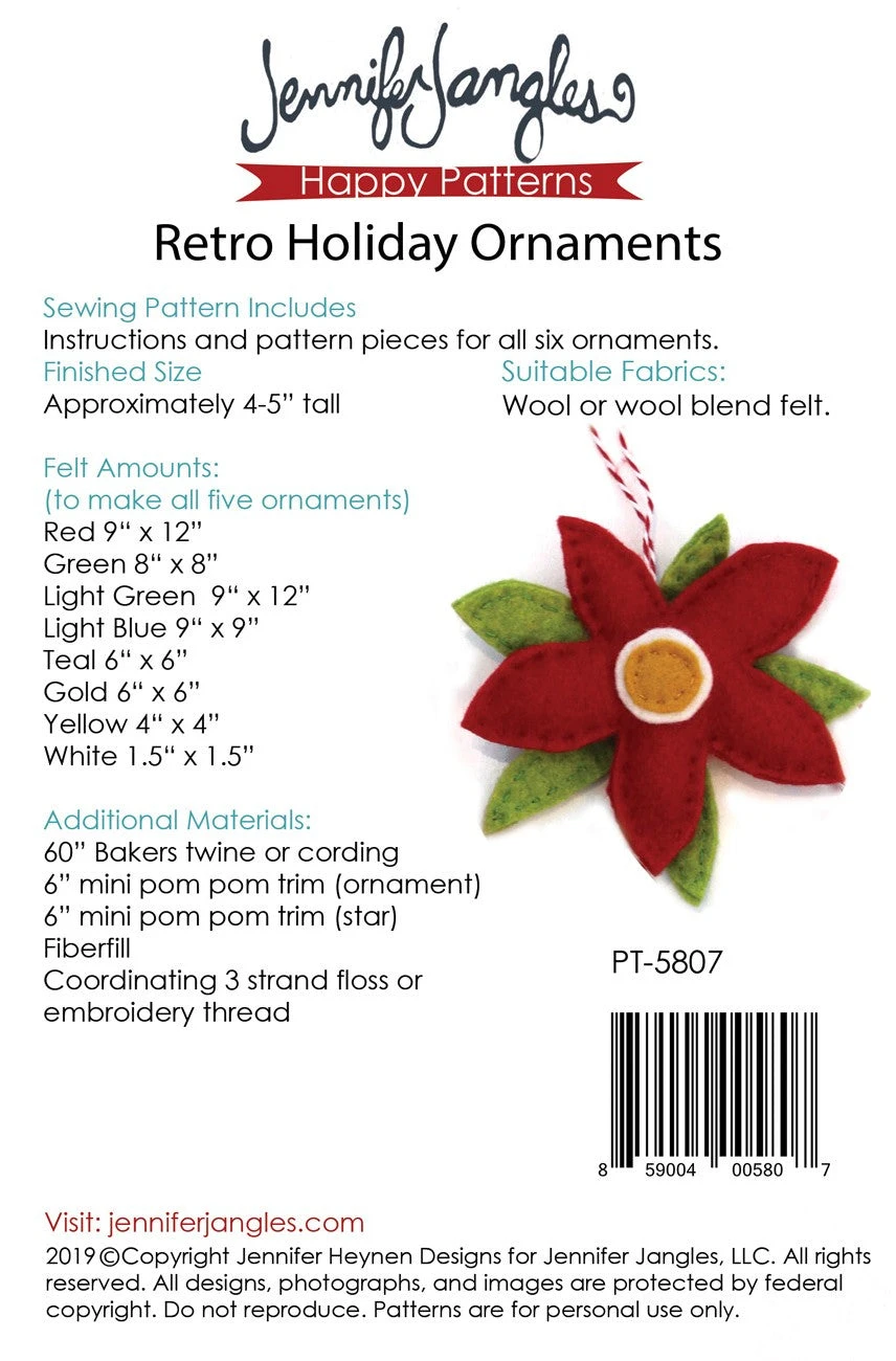 Retro Holiday Felt Ornaments Pattern 4 Retro Holiday Felt Ornaments Pattern - Image 2