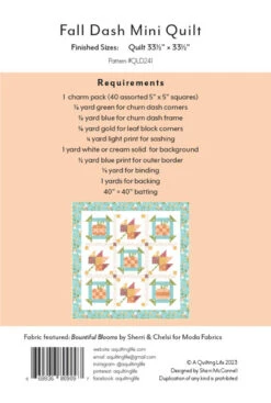Fall Dash Mini Quilt Pattern -Qbpn QLD241 1