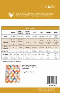 Star Pop Quilt Pattern -Qbpn QLP141 1