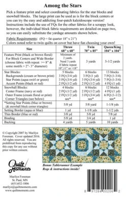 Among The Stars Quilt Pattern 13 Among The Stars Quilt Pattern -Qbpn QM106 Among the Stars coverback