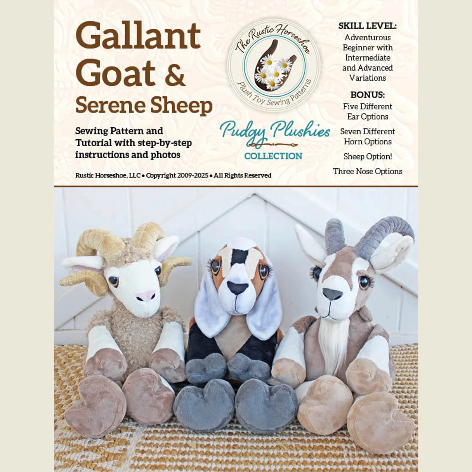 Gallant Goat And Serene Sheep Pudgy Plushie 3 Gallant Goat And Serene Sheep Pudgy Plushie