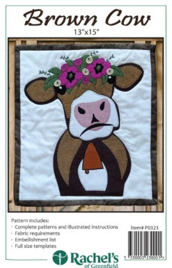 Brown Cow Wall Quilt Pattern
