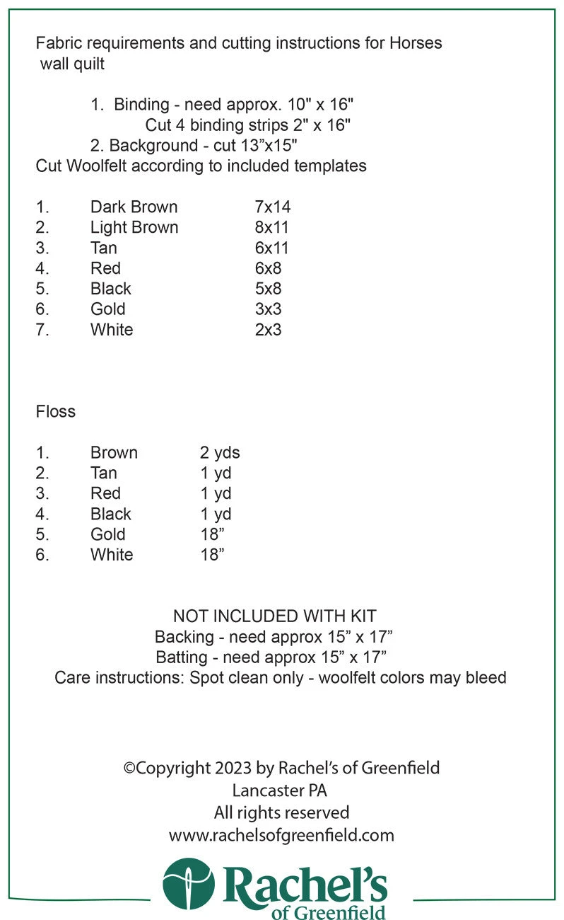 Horses Wall Hanging Pattern 4 Horses Wall Hanging Pattern - Image 2