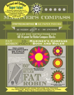 Fat Robin 16 Point Mariner's Compass Book And Ruler Combo
