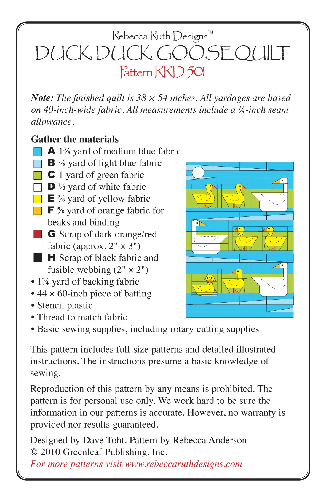 Duck, Duck, Goose Quilt Pattern 4 Duck, Duck, Goose Quilt Pattern - Image 2