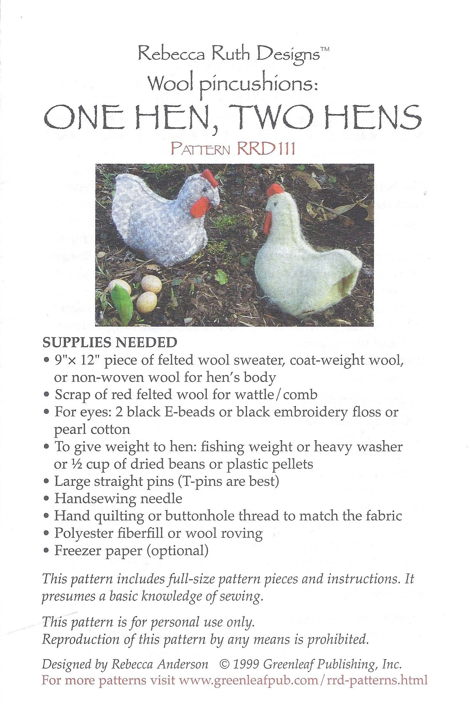 One Hen, Two Hens Pattern 4 One Hen, Two Hens Pattern - Image 2