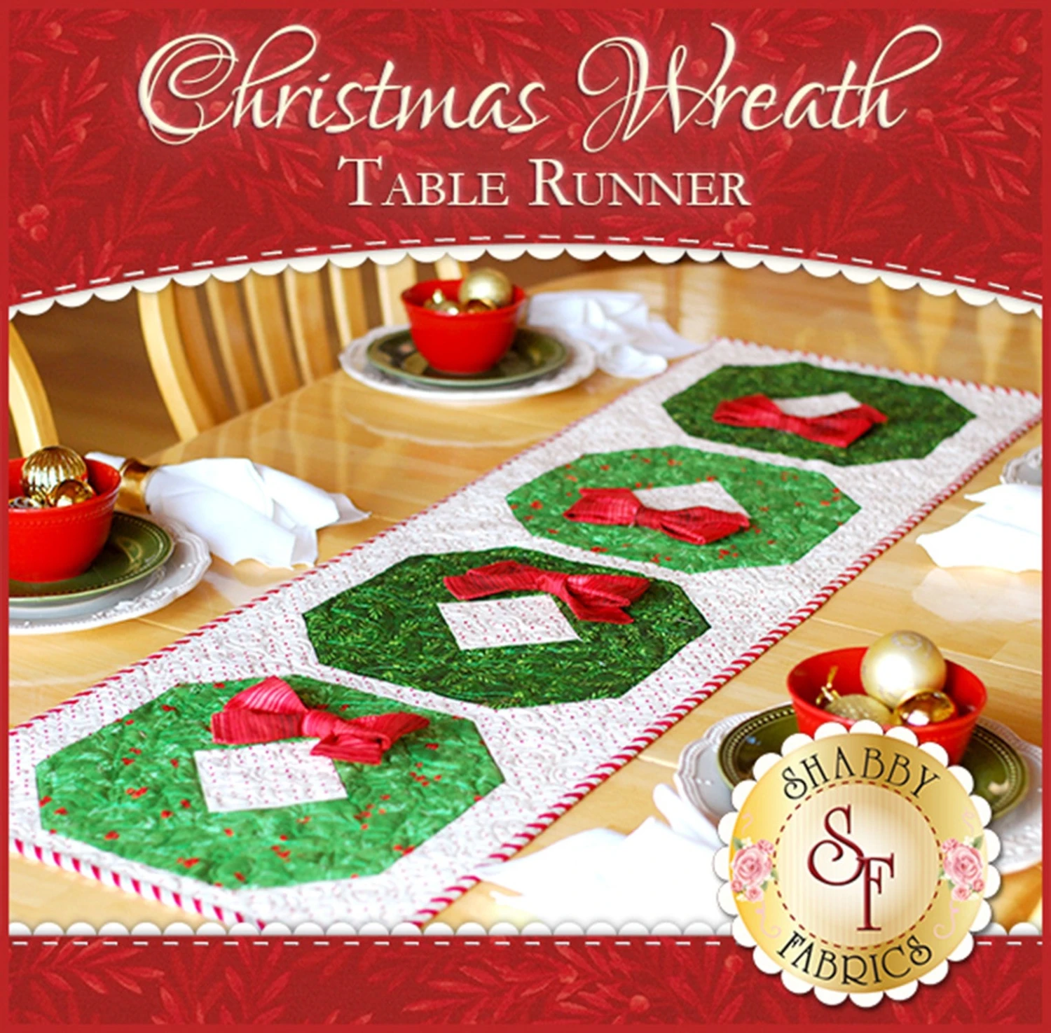 Christmas Wreath Table Runner 4 Christmas Wreath Table Runner - Image 2