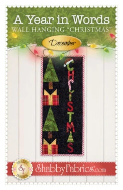 A Year In Words Wall Hanging Christmas December Pattern