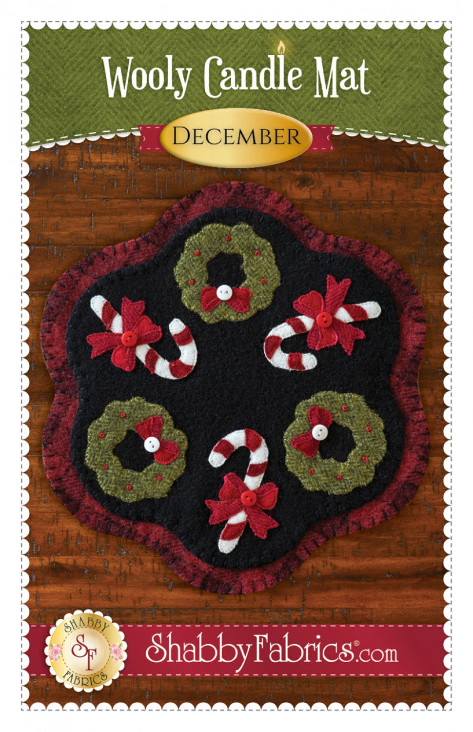Wooly Candle Mat December Quilt Pattern 3 Wooly Candle Mat December Quilt Pattern
