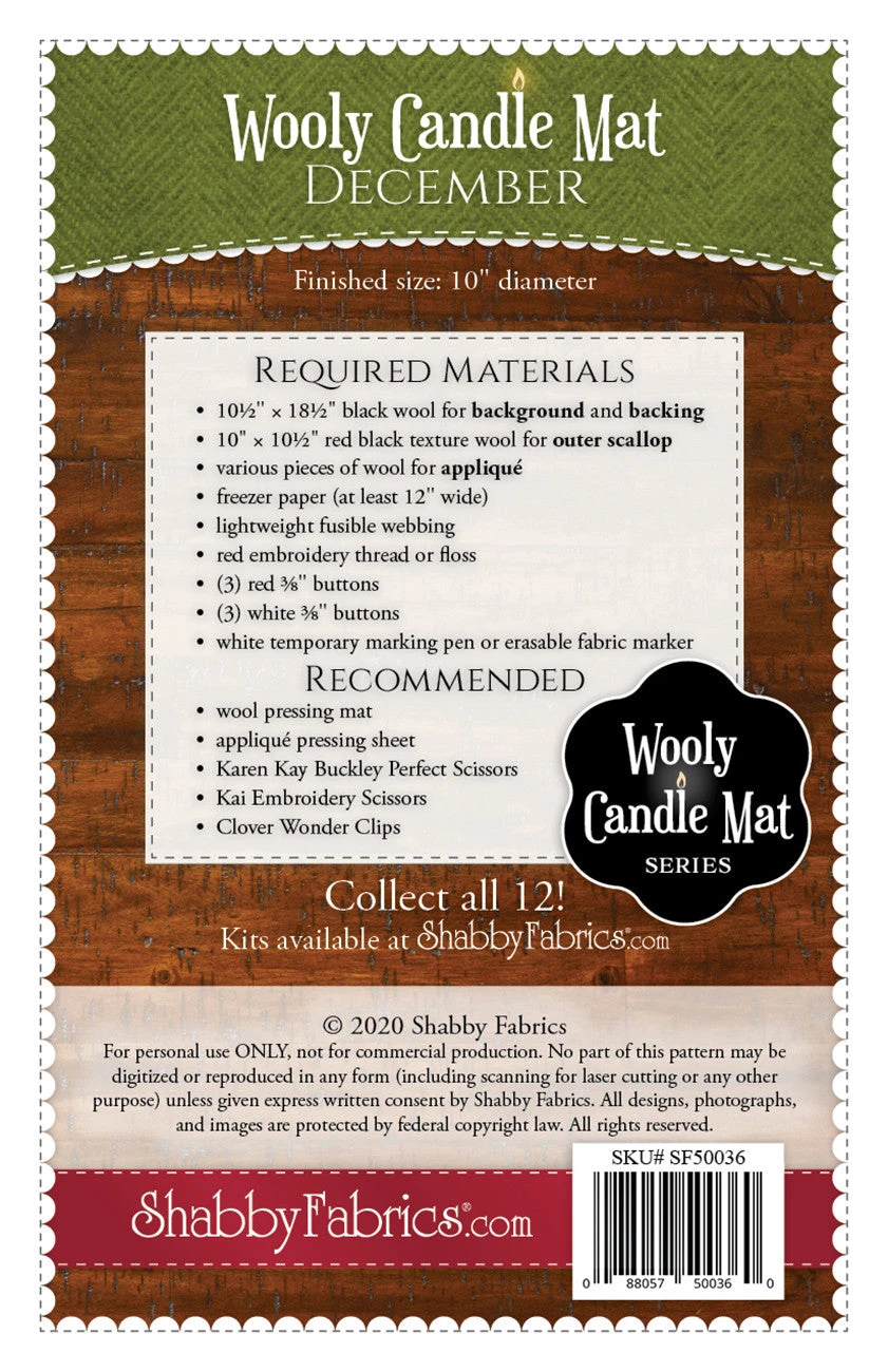 Wooly Candle Mat December Quilt Pattern 4 Wooly Candle Mat December Quilt Pattern - Image 2