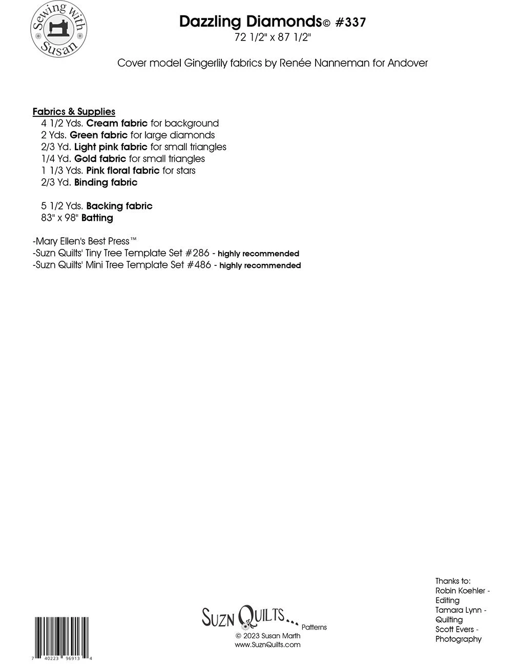 Dazzling Diamonds Quilt Pattern 4 Dazzling Diamonds Quilt Pattern - Image 2