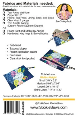 Peek-A-Boo Pouch Zipper Bag In The Hoop -Qbpn SWAST150 1