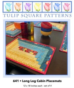 Long Log Cabin Placemats Downloadable Pattern