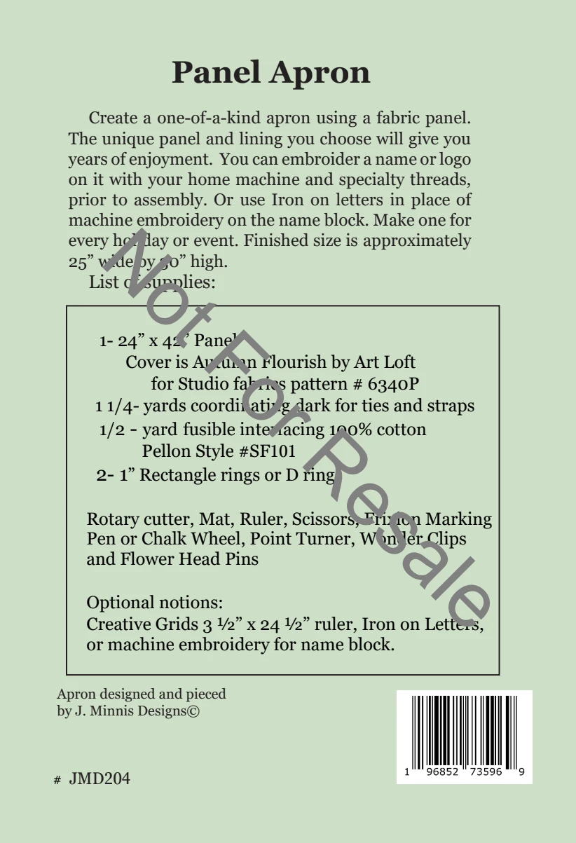 Playing With Panels Apron Downloadable Pattern 4 Playing With Panels Apron Downloadable Pattern - Image 2