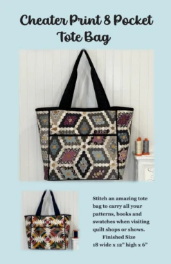 Cheater Print 8 Pocket Tote Bag Downloadable Pattern