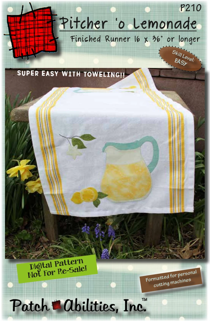 Pitcher 'o Lemonade Downloadable Pattern 3 Pitcher 'o Lemonade Downloadable Pattern