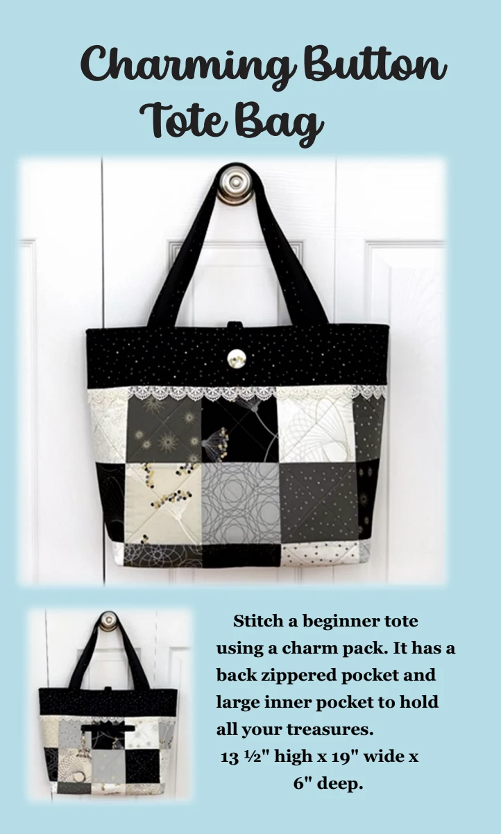 Charming Button Tote Downloadable Pattern 3 Charming Button Tote Downloadable Pattern