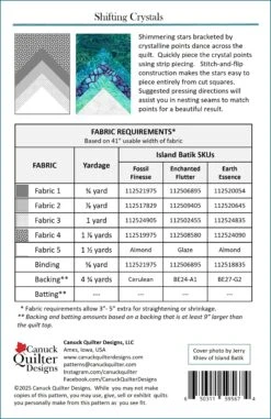 Shifting Crystals Downloadable Pattern -Qbpn ShiftingCrystals CQ5674 backcover framed